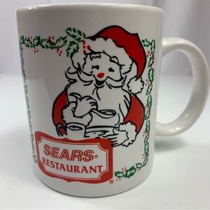Vintage Sears Restaurant Christmas Coffee Mug Santa Collectible Cup Max Rare